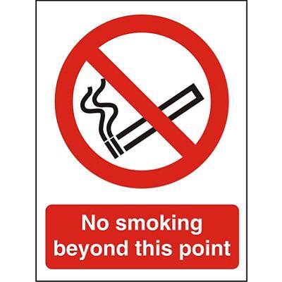 Prohibition Sign No Smoking Beyond this Point A4 Plastic 21 x 29.7 cm