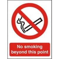 Prohibition Sign No Smoking Beyond this Point A4 Plastic 14.8 x 21 cm