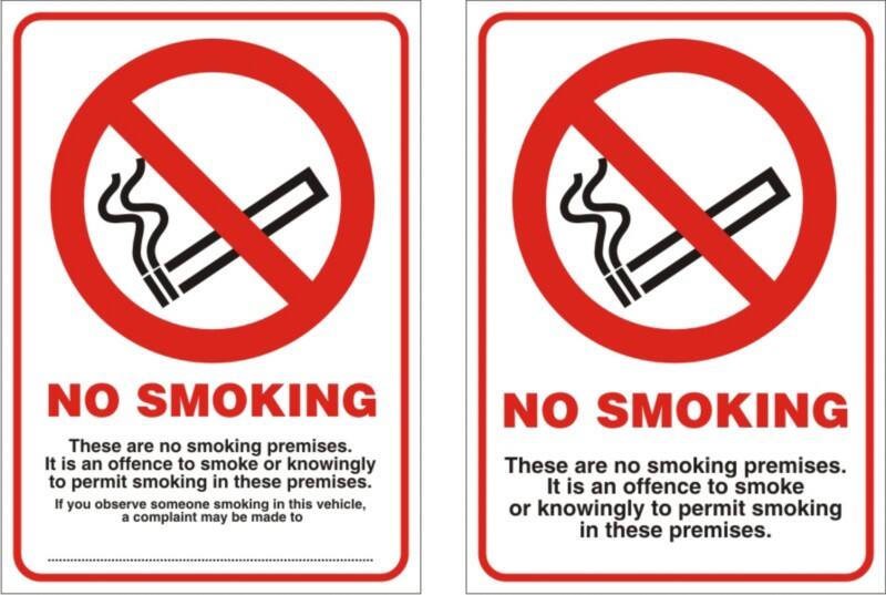 Warning Sign No Smoking Adhesive Vinyl 10.5 x 14.8 cm
