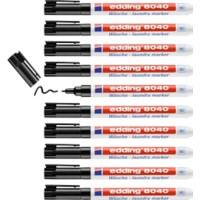 edding 8040 Permanent Laundry Marker Black Fine Bullet 1 mm Pack of 10