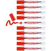 edding 950 Permanent Paint Marker Red Extra Broad Bullet Water-Resistant Pack of 10