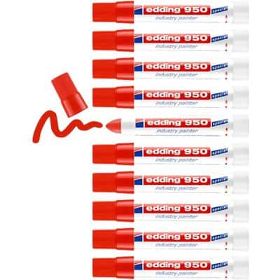 edding 950 Paint Marker Extra Broad Bullet Red Pack of 10