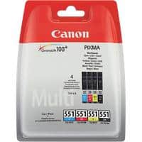 Canon CLI-551BK/C/M/Y Original Ink Cartridge Black, Cyan, Magenta, Yellow Pack of 4 Multipack
