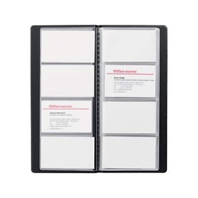 Office Depot Business Card Holder A4 96 Cards Black 11.5 x 0.3 x 25.5 cm