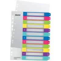 Leitz WOW PC Printable Indices 1244 A4 Maxi Multicolour 12 Part Perforated Polypropylene 1 to 12