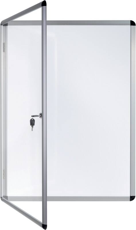 Bi-Office Enclore Indoor Lockable Notice Board Magnetic 4 x A4 Wall Mounted Lockable 50 (W) x 67.4 (H) cm White