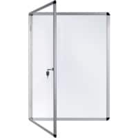 Bi-Office Enclore Indoor Lockable Notice Board Magnetic 6 x A4 Wall Mounted Lacquered Steel 72 (W) x 67.4 (H) cm White