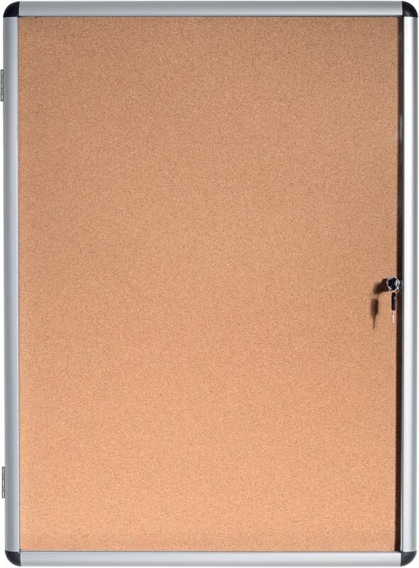 Bi-Office Enclore Indoor Lockable Notice Board Non Magnetic 4 x A4 Wall Mounted Lockable 50 (W) x 67.4 (H) cm Brown