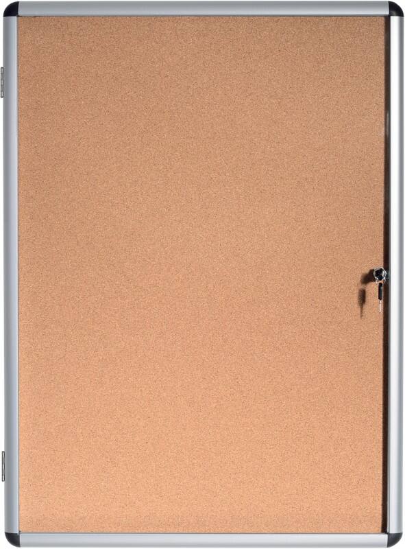 Bi-Office Enclore Indoor Lockable Notice Board Non Magnetic 6 x A4 Wall Mounted Lockable 72 (W) x 67.4 (H) cm Brown