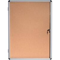 Bi-Office Wall Mountable Lockable Noticeboard Enclore Indoor 72 x 67.4 cm Brown