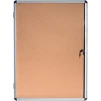 Bi-Office Enclore Indoor Lockable Notice Board Non Magnetic 6 x A4 Wall Mounted 72 (W) x 67.4 (H) cm Brown
