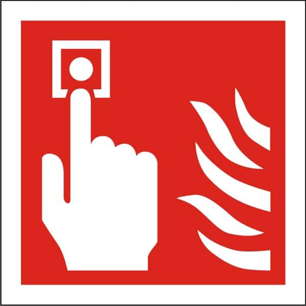 Fire Information Sign Fire Point Adhesive Plastic 10 x 10 cm
