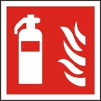 Fire Extinguisher Sign Extinguisher & Flames Plastic 10 x 10 cm
