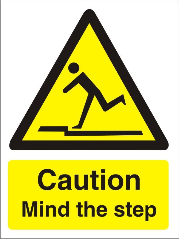 Warning Sign Mind The Step Adhesive Plastic 30 x 20 cm