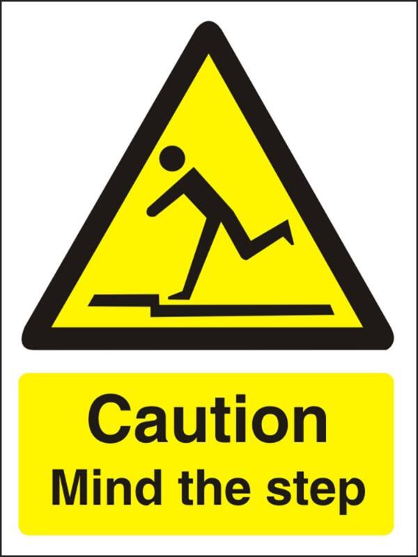 Warning Sign Mind The Step Adhesive Plastic 40 x 30 cm