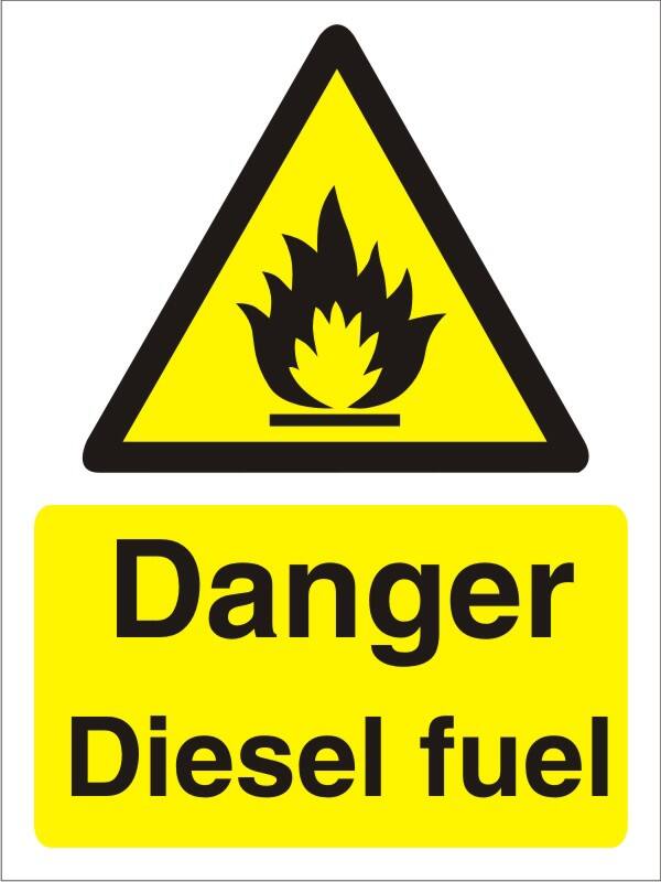 Warning Sign Diesel Fuel Adhesive Vinyl 20 x 15 cm