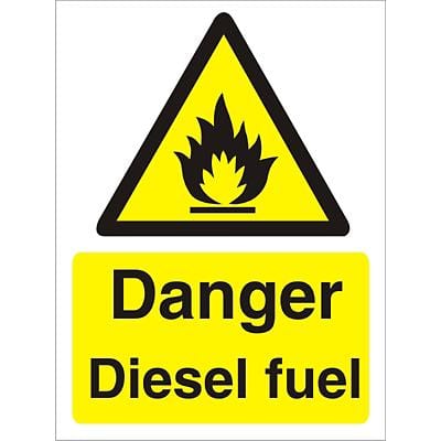 Warning Sign Diesel Fuel Plastic 30 x 20 cm