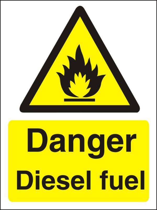 Warning Sign Diesel Fuel Adhesive Plastic 40 x 30 cm