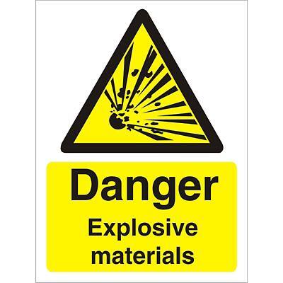 Warning Sign Explosive Materials Plastic 20 x 15 cm
