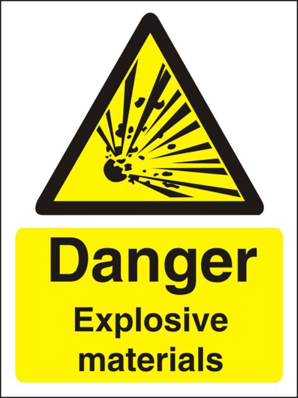 Warning Sign Explosive Materials Adhesive Plastic 30 x 20 cm