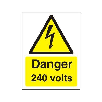 Warning Sign 243 Volts Plastic 20 x 15 cm