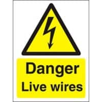 Warning Sign Live Wires Plastic 20 x 15 cm