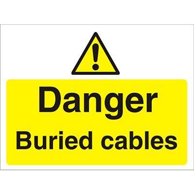 Warning Sign Buried Cables PVC 30 x 40 cm