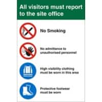Mandatory Sign Visitors Report To Office Adhesive Plastic 60 x 40 cm