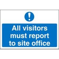 Mandatory Sign Visitors Report To Office Freestanding Corrugated Board 30 x 40 cm