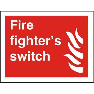 Fire Sign Fire Fighter's Switch Vinyl 20 x 30 cm