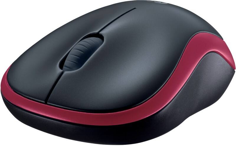 Logitech M185 Mouse Wireless Black, Red Suitable For Lefthanded People