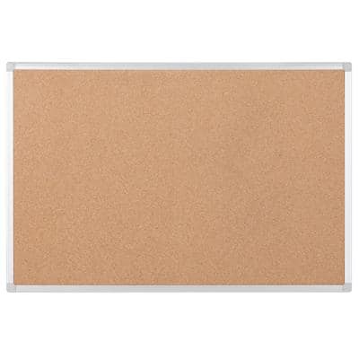 Bi-Office Earth Notice Board Non Magnetic Wall Mounted Cork 60 (W) x 90 (H) cm Aluminium Brown