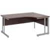 Corner Right Hand Design Ergonomic Desk with Walnut MFC Top and Silver Frame Adjustable Legs Momento 1600 x 1200 x 725 mm