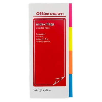 Office Depot Index Flags 25 x 45 mm Assorted 40 x 4 Pack