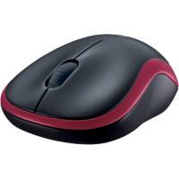 Logitech M185 Mouse Wireless without bluetooth Black, Red Suitable for Lefthanded people