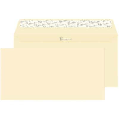 Premium Business Envelopes Plain DL 220 (W) x 110 (H) mm Adhesive Strip Cream 120 gsm Pack of 500