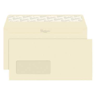 Premium Business Envelopes with Window DL 220 (W) x 110 (H) mm Adhesive Strip Cream 120 gsm Pack of 500