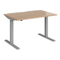 Dams International Sit Stand Desk Elev8 Mono Dark Brown, Silver 1,200 x 800 x 675 mm