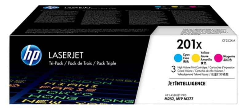 HP 201X Original Toner Cartridge CF253XM Cyan, Magenta, Yellow Pack of 3 Multipack