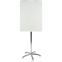 Bi-Office Freestanding Mobile Easel with Adjustable Height Business Glass 70 x 100 cm Chrome