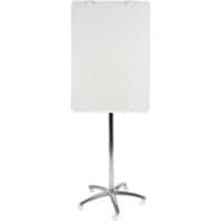 Bi-Office Freestanding Mobile Easel with Adjustable Height Business Glass 70 x 100 cm Chrome