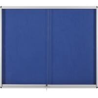 Bi-Office Wall Mountable Lockable Noticeboard Exhibit Indoor 66.1 x 92.6cm Blue