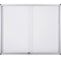 Bi-Office Exhibit Indoor Lockable Notice Board Magnetic 8 x A4 Wall Mounted 96.7 (W) x 70.6 (H) cm White
