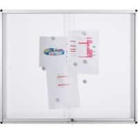 Bi-Office Exhibit Indoor Lockable Notice Board Magnetic 12 x A4 Wall Mounted 96.7 (W) x 92.6 (H) cm White