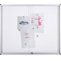 Bi-Office Wall Mountable Lockable Noticeboard Exhibit Indoor 114.6 x 96.7cm White