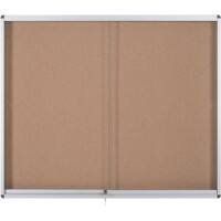 Bi-Office Wall Mountable Lockable Noticeboard Exhibit Indoor 92.6 x 96.7cm Brown