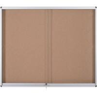Bi-Office Wall Mountable Lockable Noticeboard Exhibit Indoor 114.6 x 96.7cm Brown