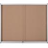 Bi-Office Exhibit Indoor Lockable Notice Board Non Magnetic 15 x A4 Wall Mounted 114.6 (W) x 96.7 (H) cm Brown