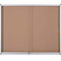 Bi-Office Exhibit Indoor Lockable Notice Board Non Magnetic 15 x A4 Wall Mounted 114.6 (W) x 96.7 (H) cm Brown