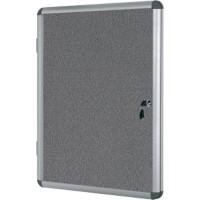 Bi-Office Enclore Indoor Lockable Notice Board Non Magnetic 9 x A4 Wall Mounted 72 (W) x 98.1 (H) cm Grey